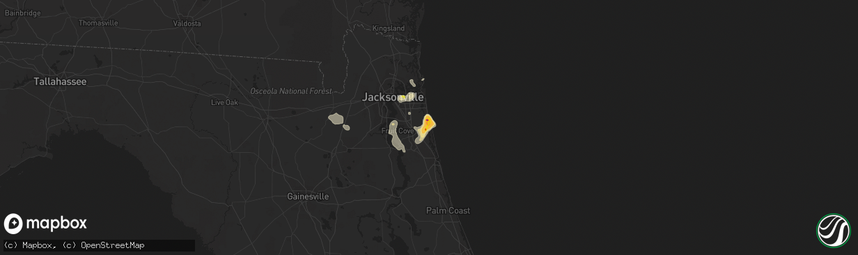 Hail map in Ponte Vedra Beach, FL on April 17, 2022