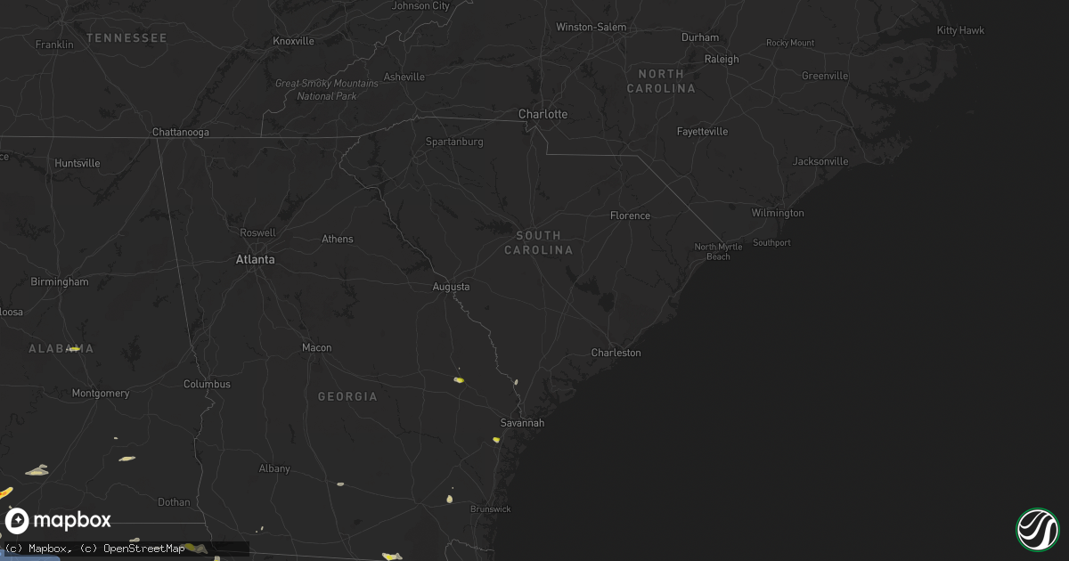 Hail map in South Carolina on April 17, 2022