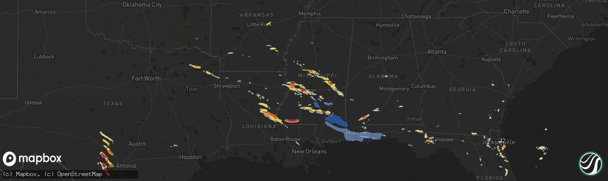 Hail map on April 17, 2022