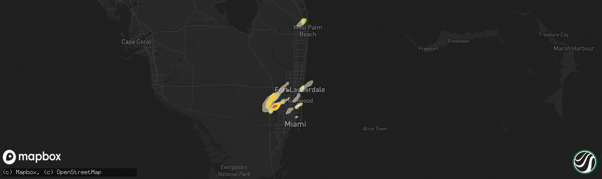 Hail map in Fort Lauderdale, FL on April 17, 2023