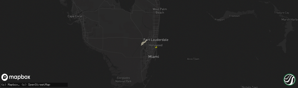 Hail map in Hallandale, FL on April 17, 2023