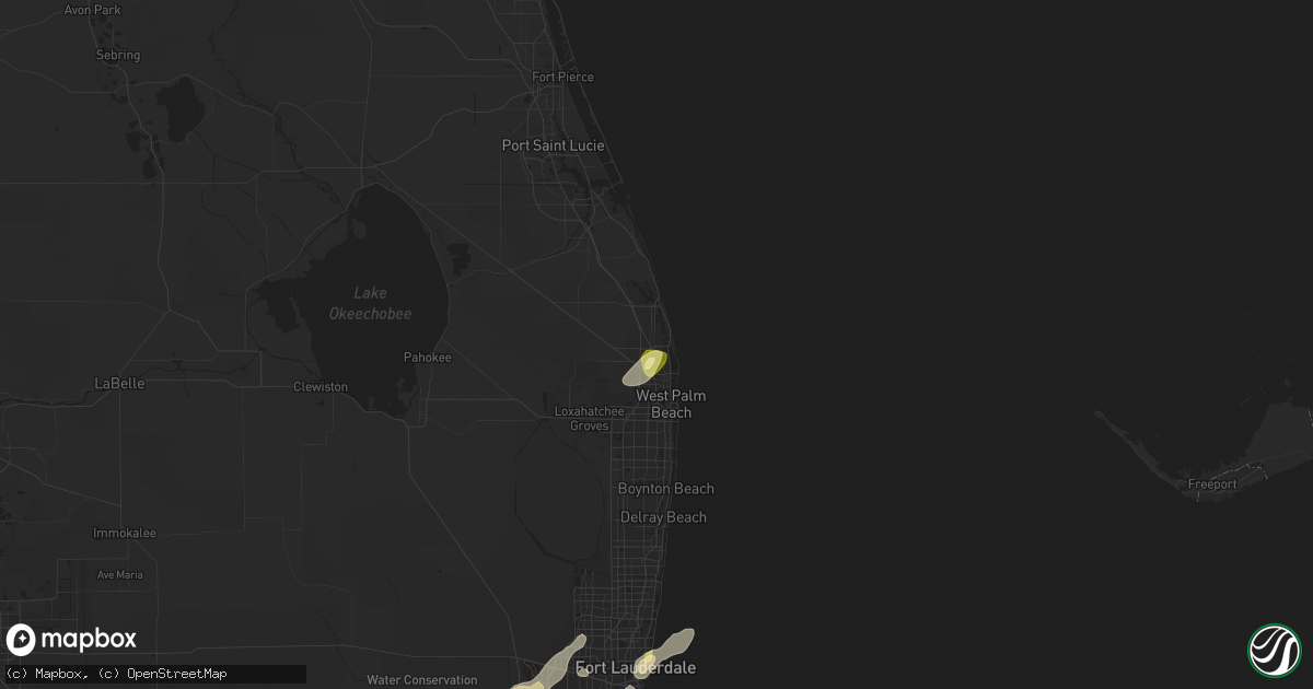 Hail map in Palm Beach Gardens, FL on April 17, 2023