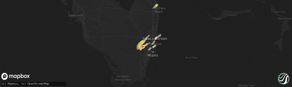 Hail map in Pembroke Pines, FL on April 17, 2023
