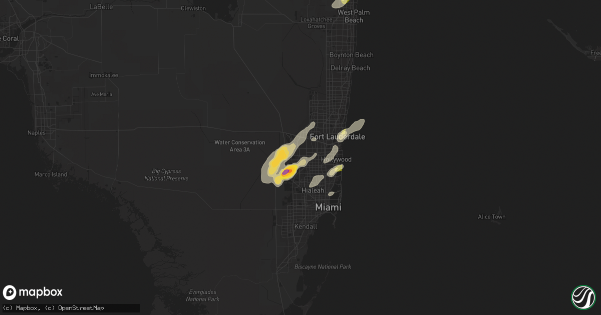Hail map in Pembroke Pines, FL on April 17, 2023