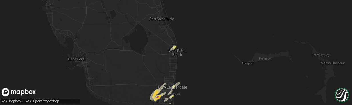 Hail map in West Palm Beach, FL on April 17, 2023