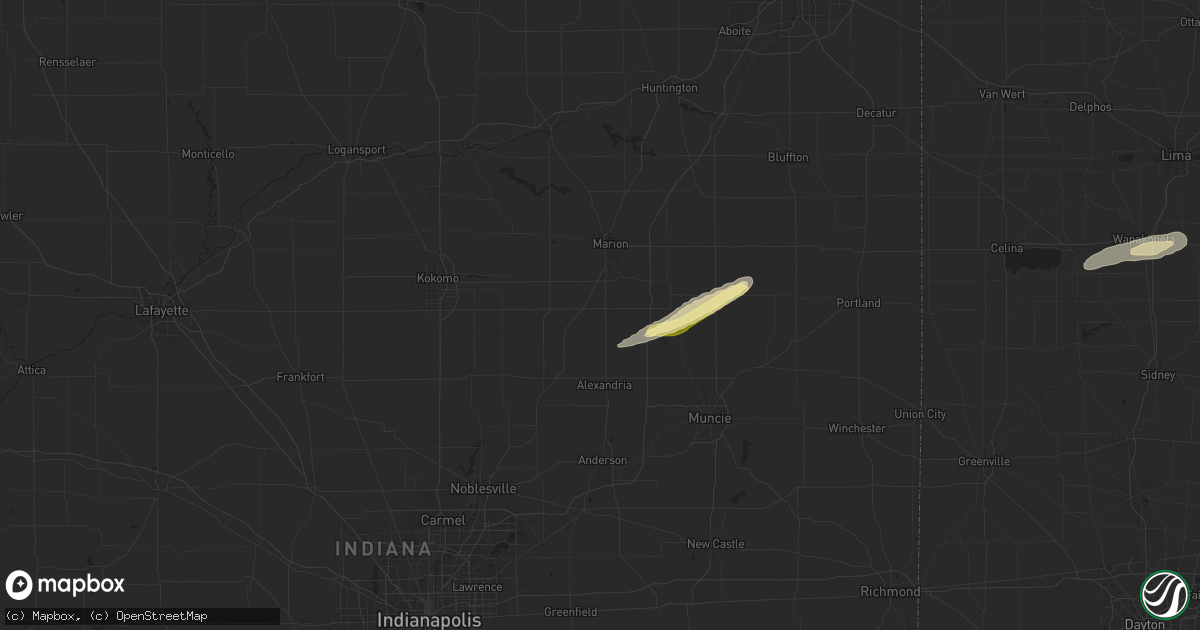 Hail map in Fairmount, IN on April 17, 2024