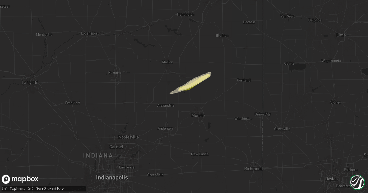 Hail map in Gaston, IN on April 17, 2024