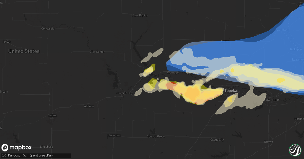 Hail map in Manhattan, KS on April 17, 2024