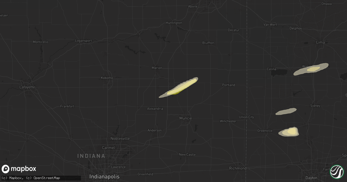Hail map in Matthews, IN on April 17, 2024