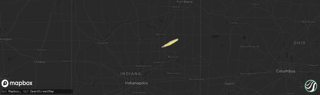 Hail map in Summitville, IN on April 17, 2024