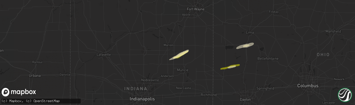 Hail map in Upland, IN on April 17, 2024