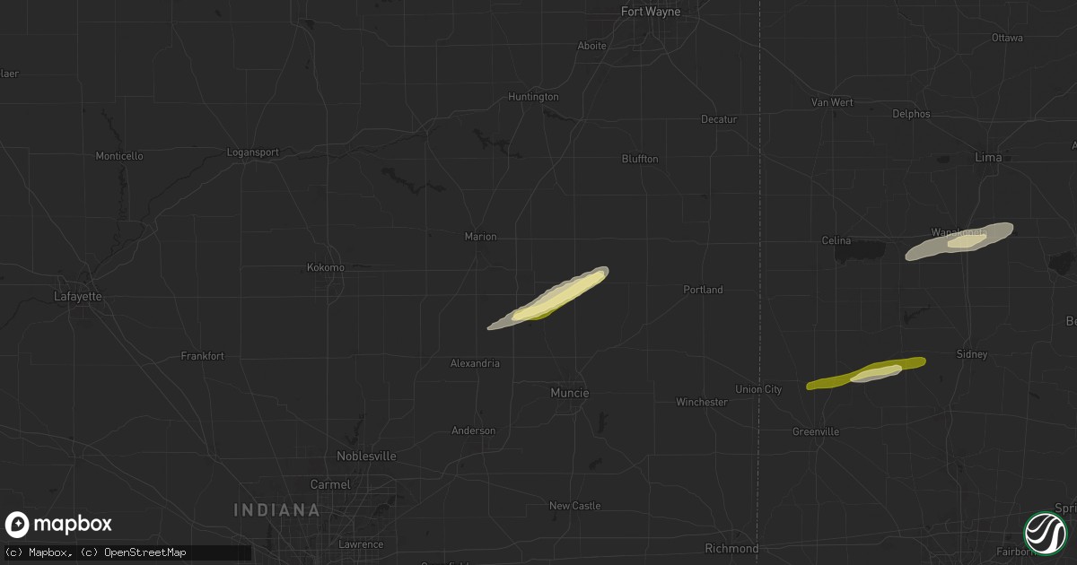 Hail map in Upland, IN on April 17, 2024