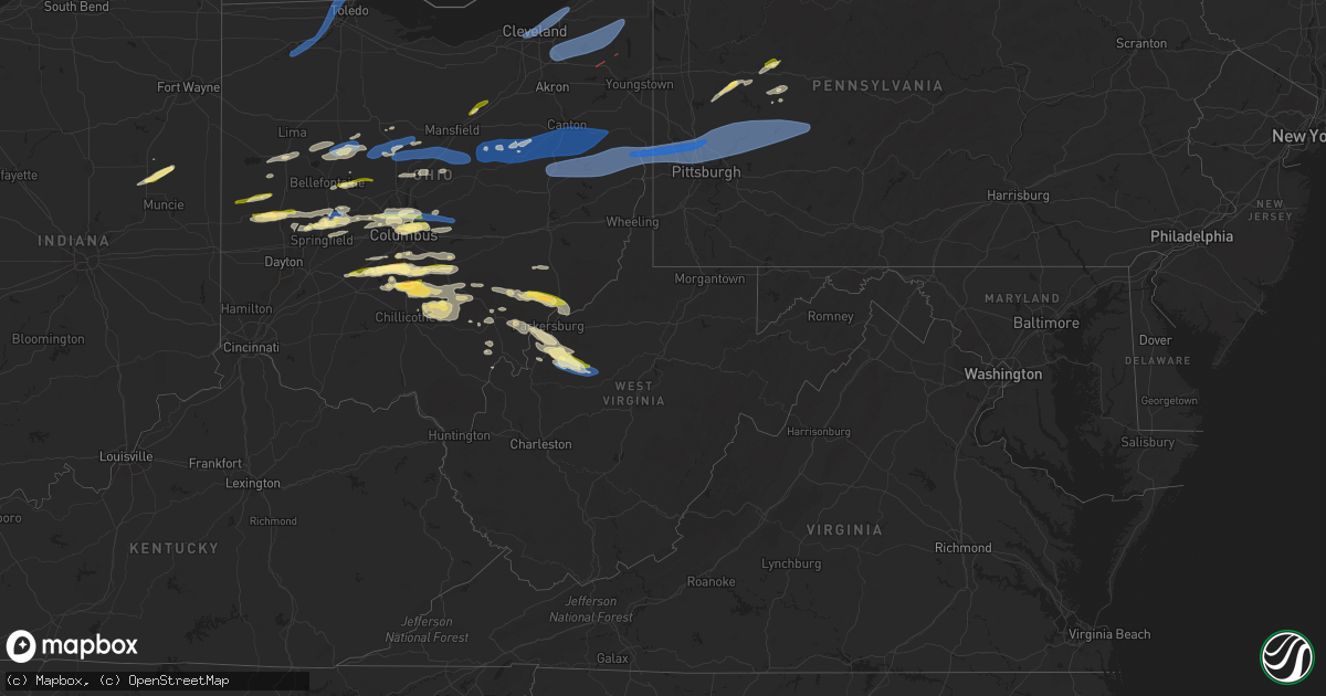 Hail map in West Virginia on April 17, 2024