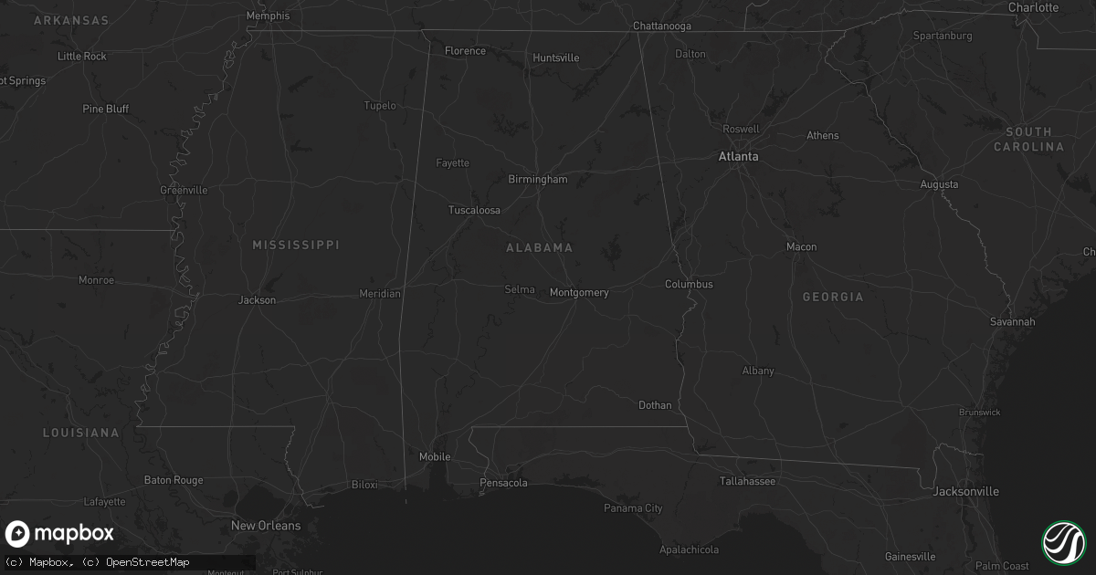 Hail map in Alabama on April 17, 2025
