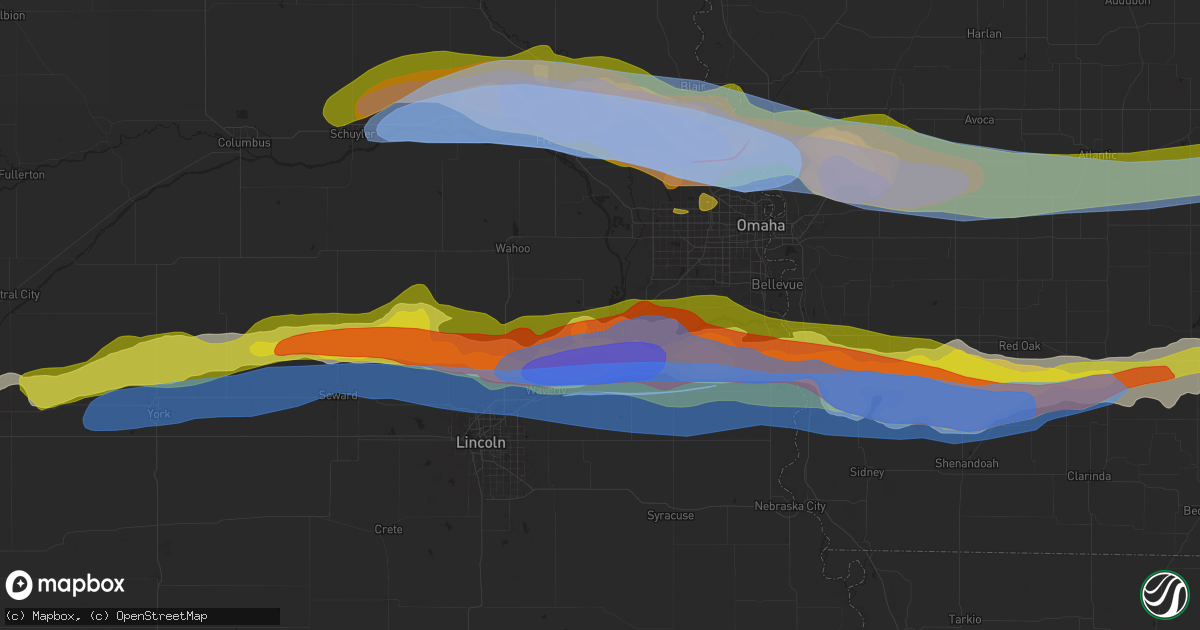 Hail map in Ashland, NE on April 17, 2025