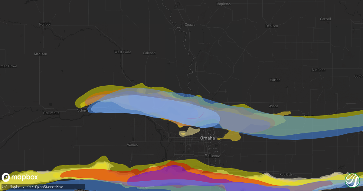 Hail map in Blair, NE on April 17, 2025