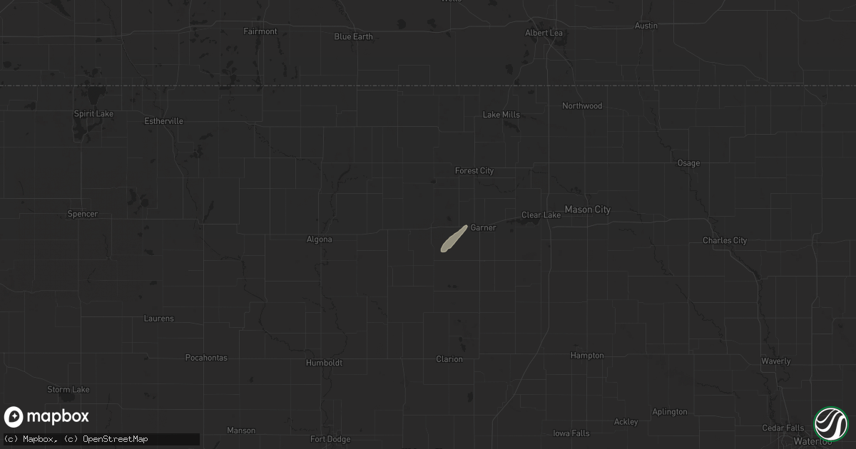 Hail map in Britt, IA on April 17, 2025