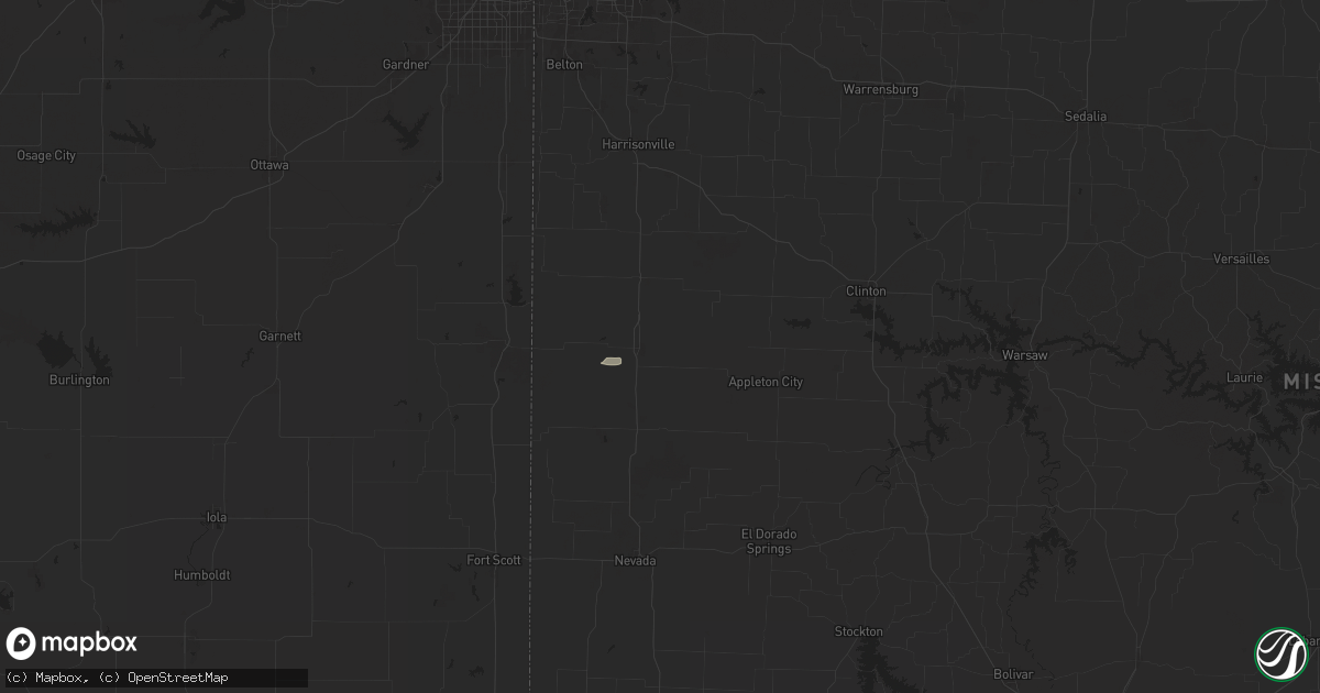 Hail map in Butler, MO on April 17, 2025