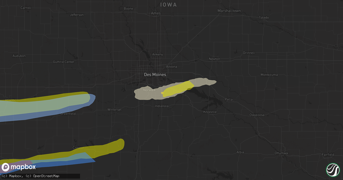 Hail map in Carlisle, IA on April 17, 2025