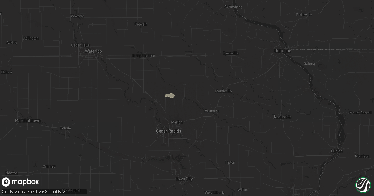 Hail map in Central City, IA on April 17, 2025