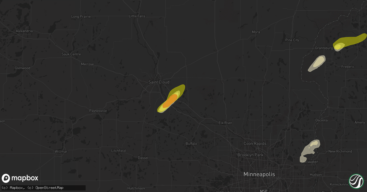 Hail map in Clear Lake, MN on April 17, 2025