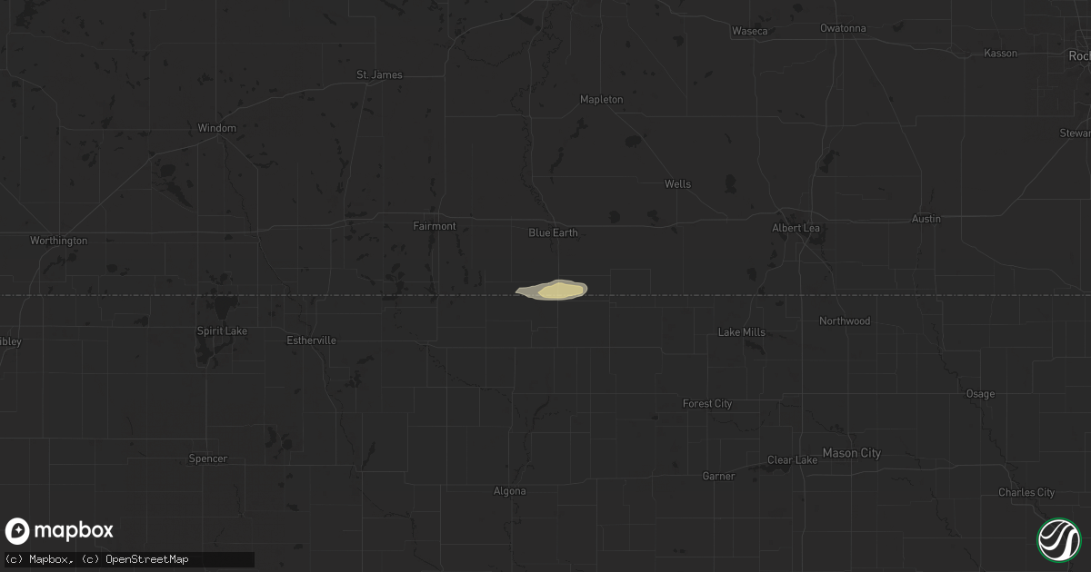 Hail map in Elmore, MN on April 17, 2025