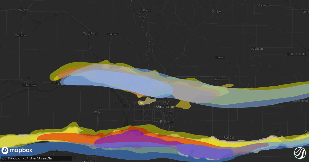 Hail map in Fort Calhoun, NE on April 17, 2025
