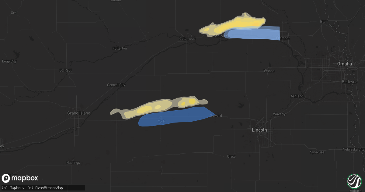 Hail map in Gresham, NE on April 17, 2025