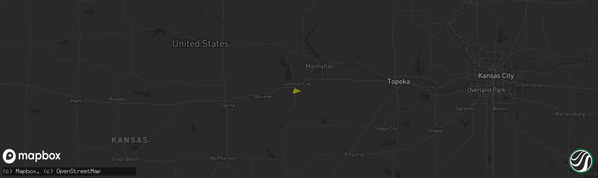 Hail map in Junction City, KS on April 17, 2025