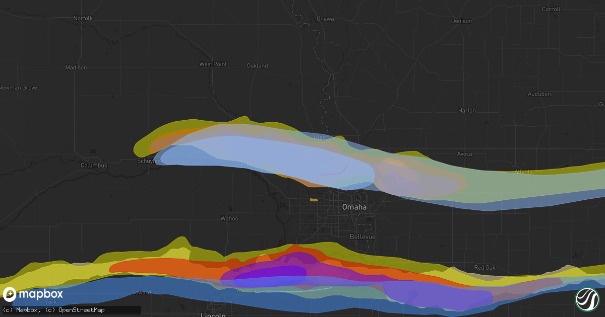 Hail map in Kennard, NE on April 17, 2025