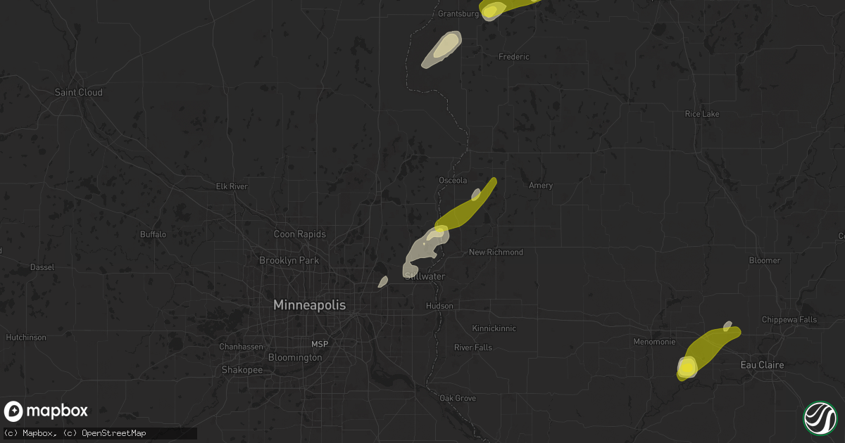 Hail map in Marine On Saint Croix, MN on April 17, 2025