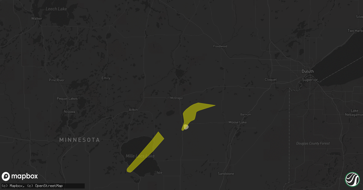 Hail map in Mcgregor, MN on April 17, 2025