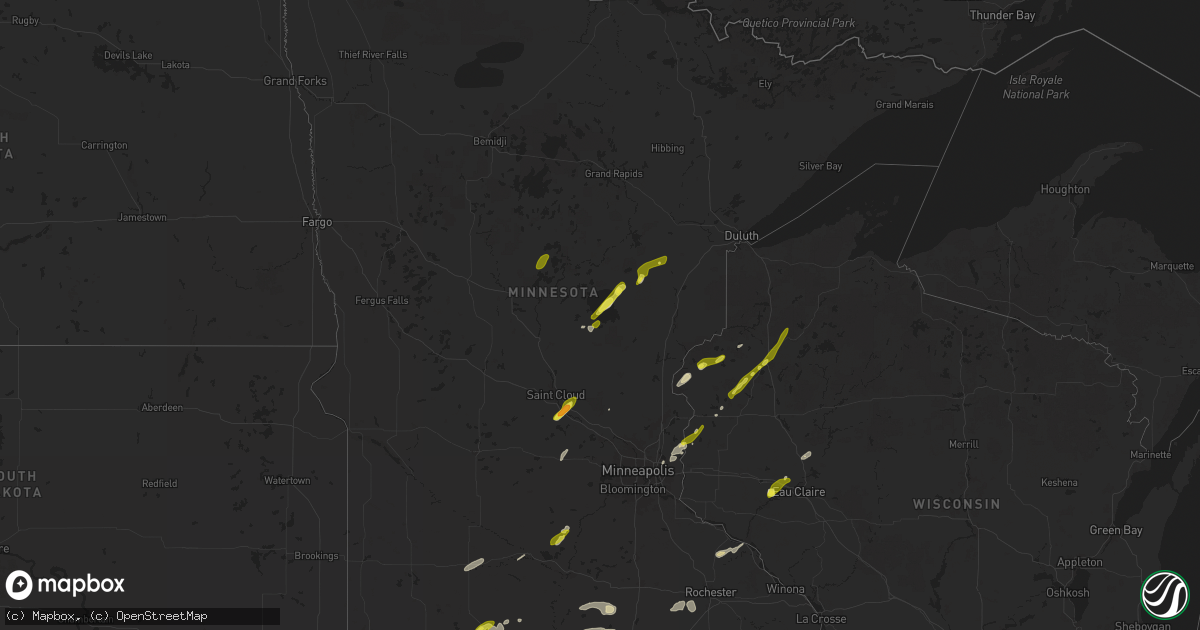 Hail map in Minnesota on April 17, 2025
