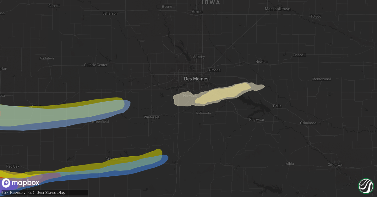 Hail map in Norwalk, IA on April 17, 2025