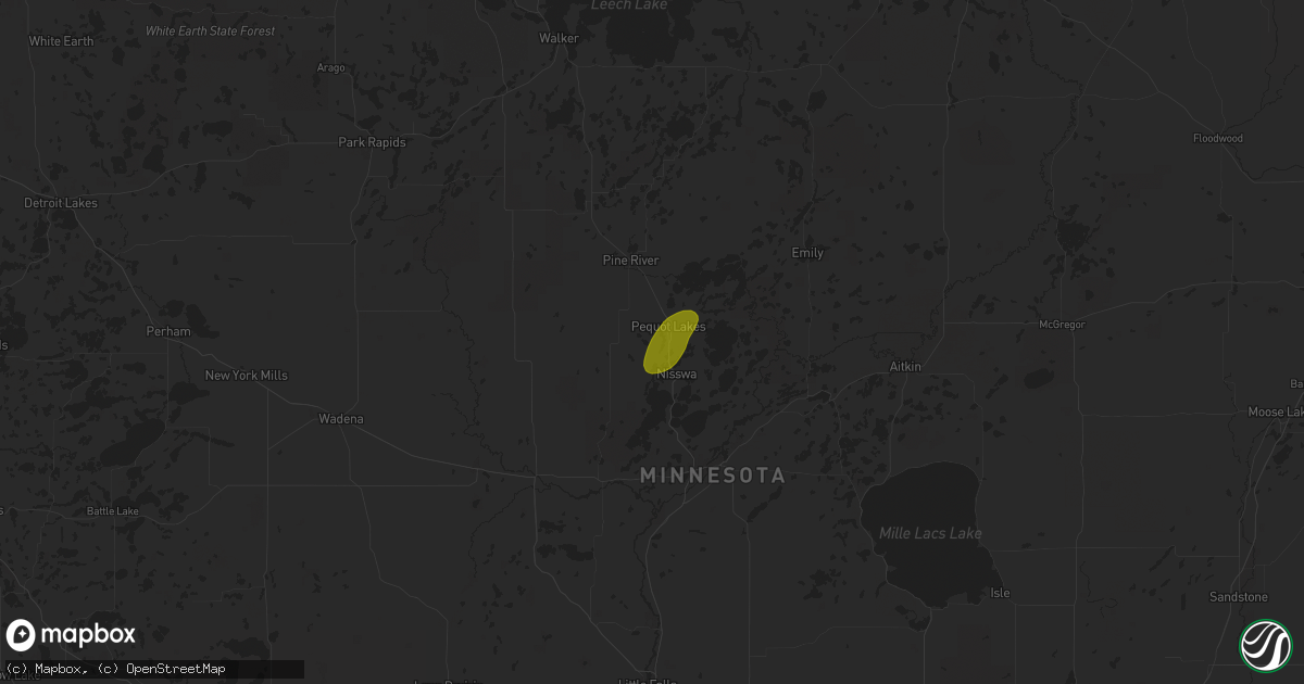 Hail map in Pequot Lakes, MN on April 17, 2025