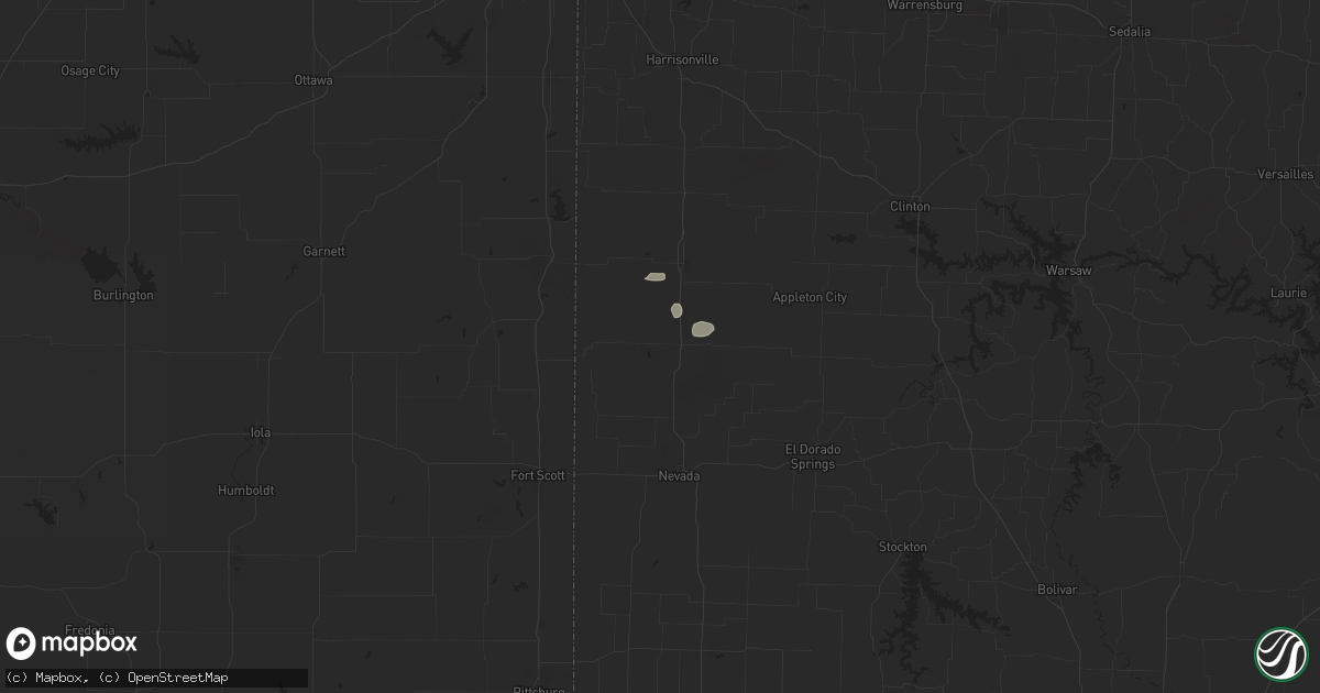 Hail map in Rich Hill, MO on April 17, 2025