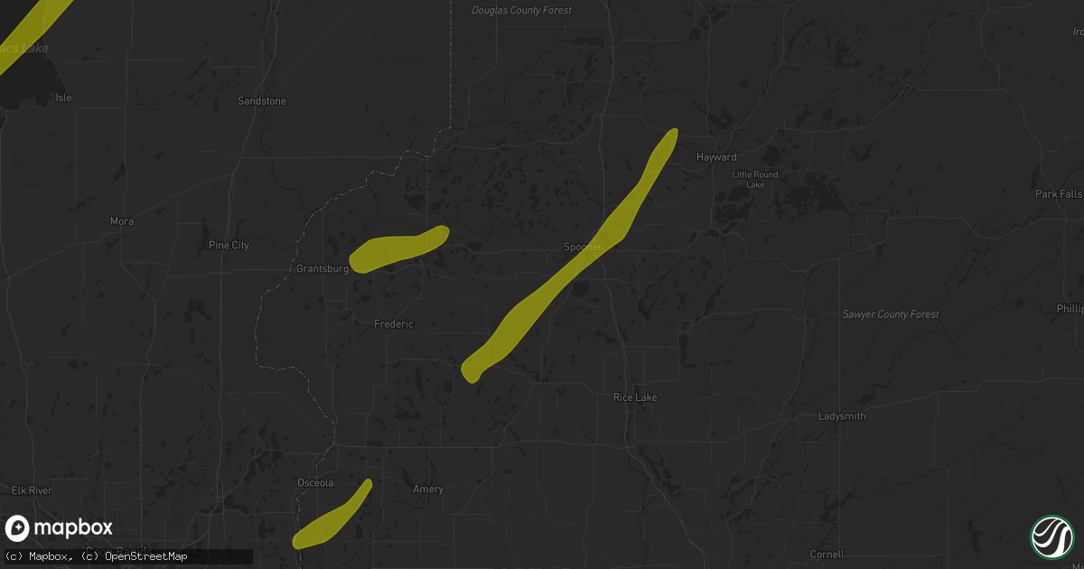Hail map in Shell Lake, WI on April 17, 2025
