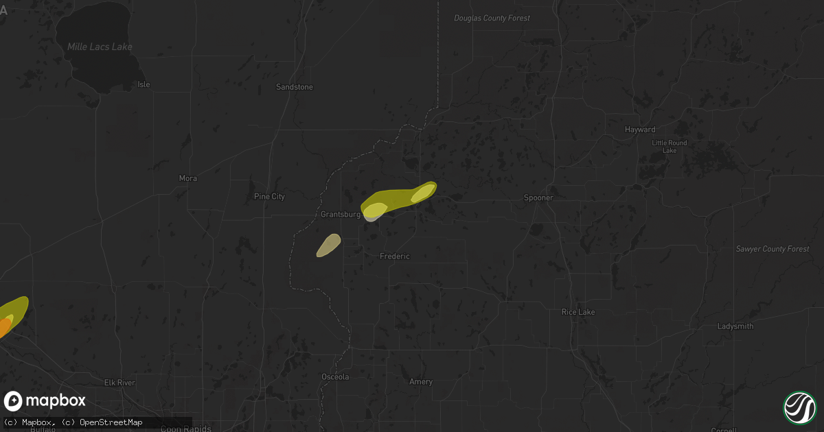 Hail map in Siren, WI on April 17, 2025