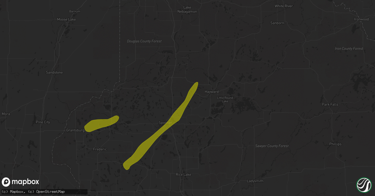 Hail map in Springbrook, WI on April 17, 2025