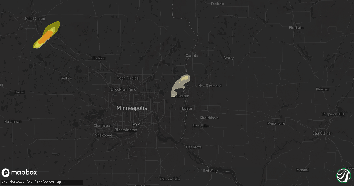 Hail map in Stillwater, MN on April 17, 2025