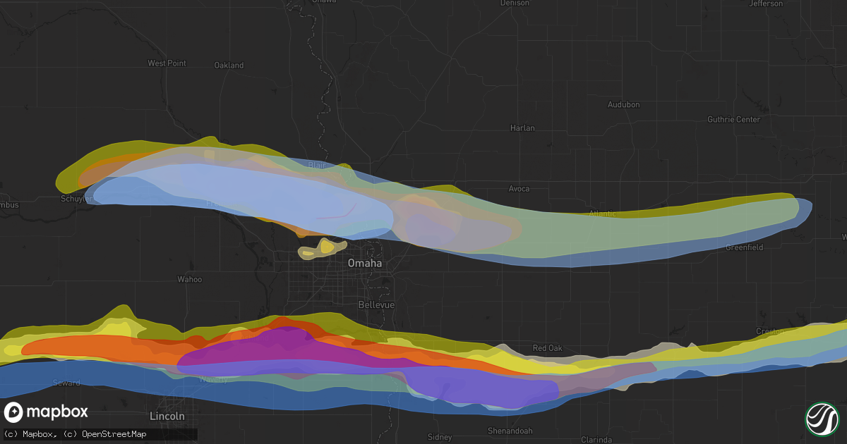 Hail map in Underwood, IA on April 17, 2025