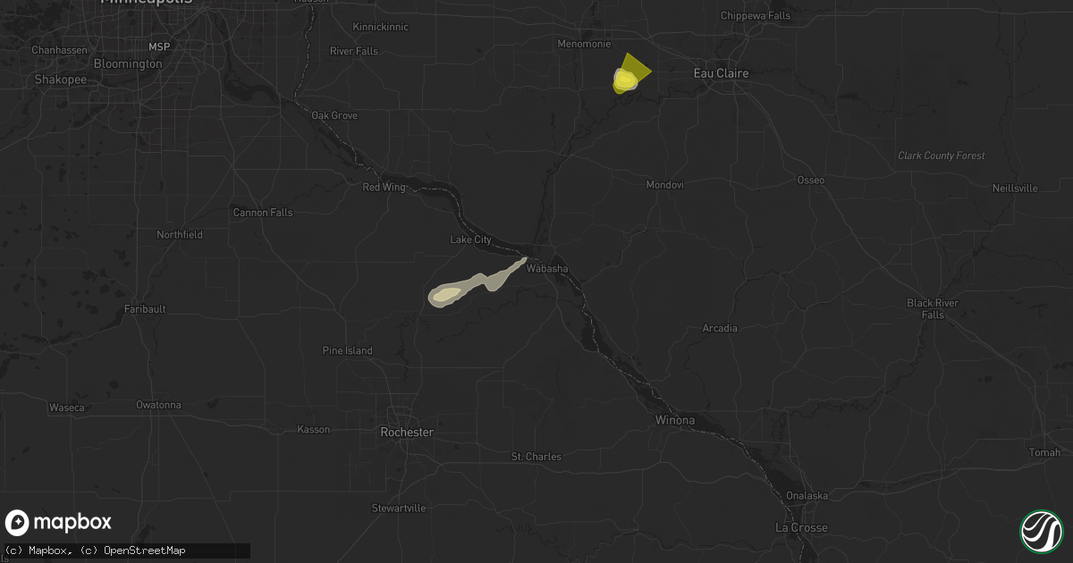Hail map in Wabasha, MN on April 17, 2025