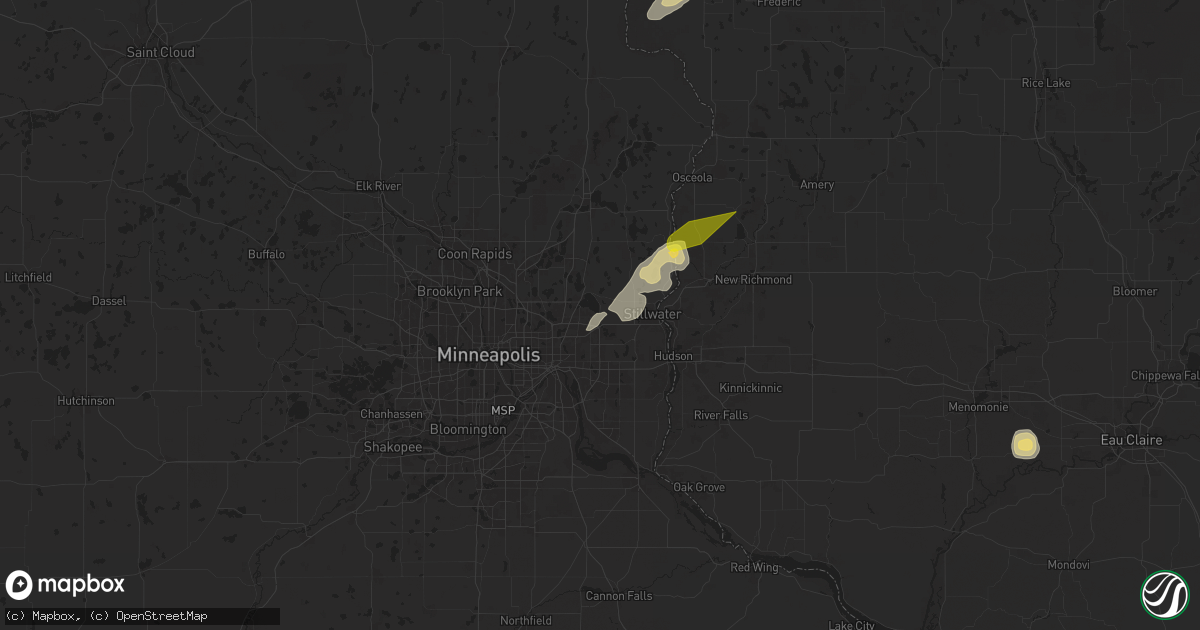 Hail map in Willernie, MN on April 17, 2025