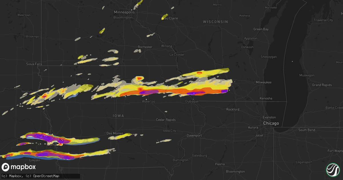Hail map on April 17, 2025