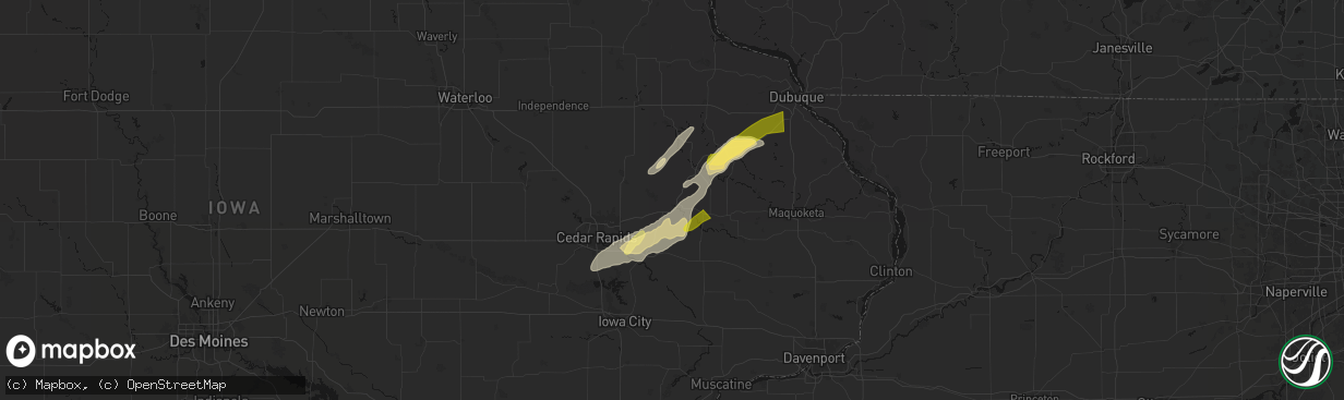 Hail map in Anamosa, IA on April 17, 2026