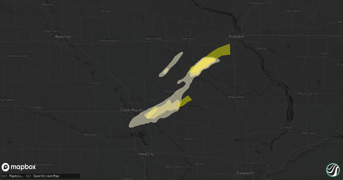 Hail map in Anamosa, IA on April 17, 2026