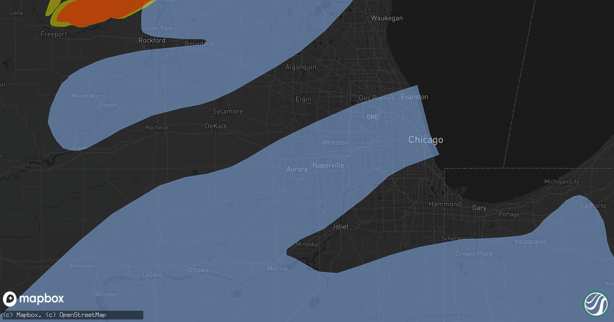 Hail map in Aurora, IL on April 17, 2026