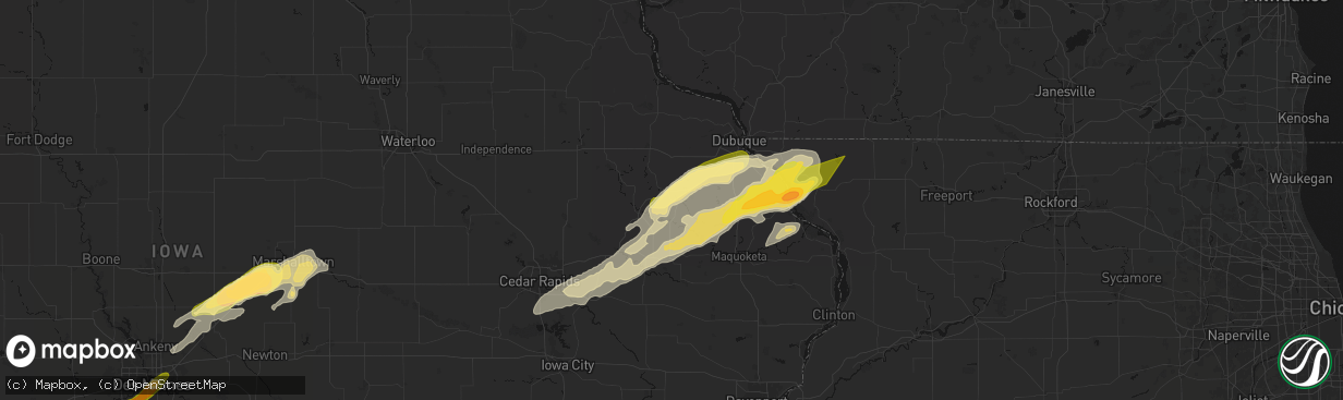 Hail map in Cascade, IA on April 17, 2026