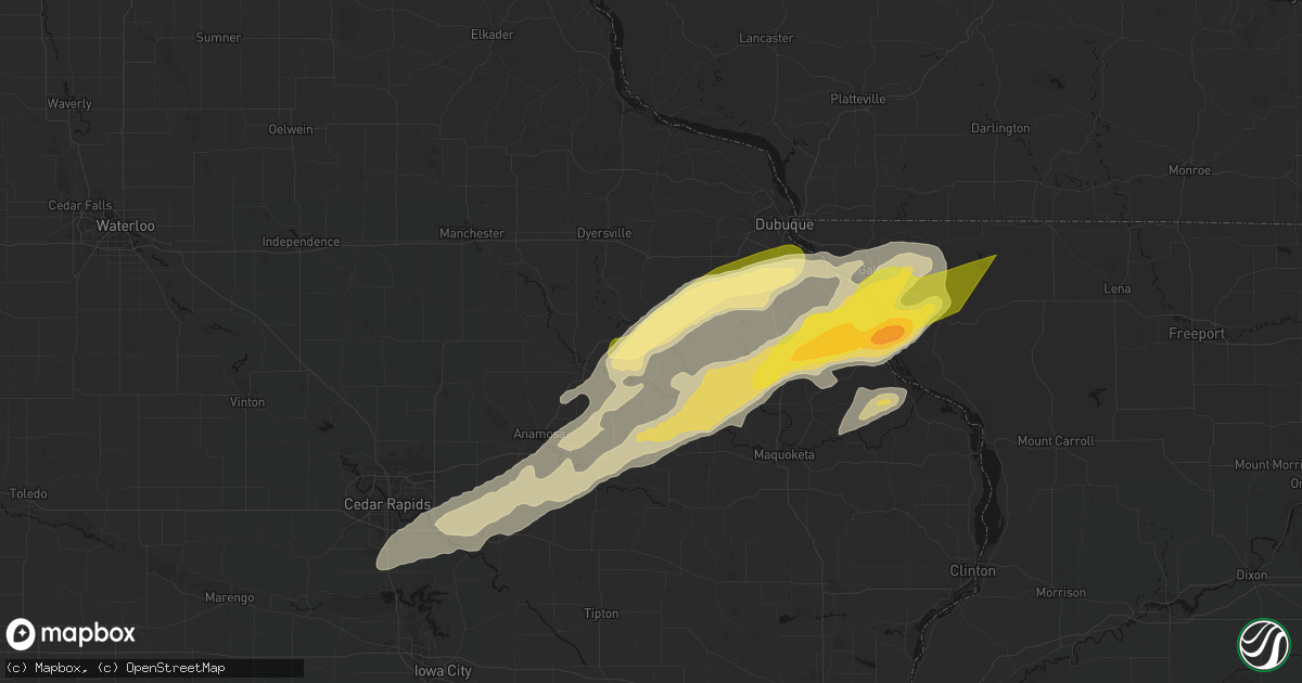 Hail map in Cascade, IA on April 17, 2026