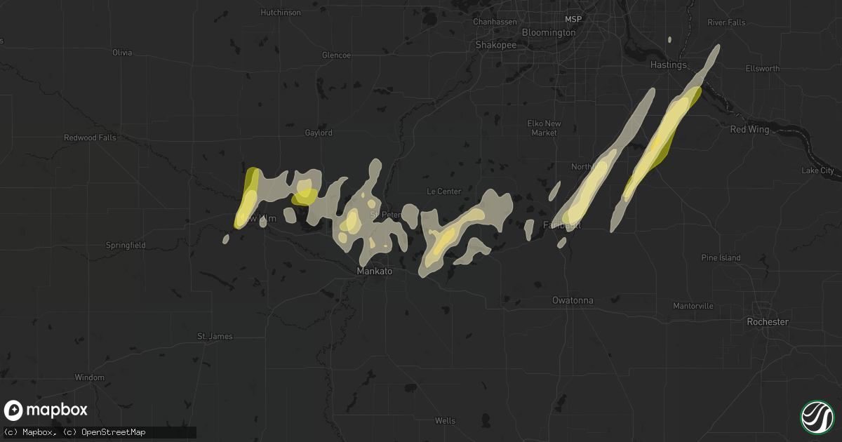 Hail map in Cleveland, MN on April 17, 2026